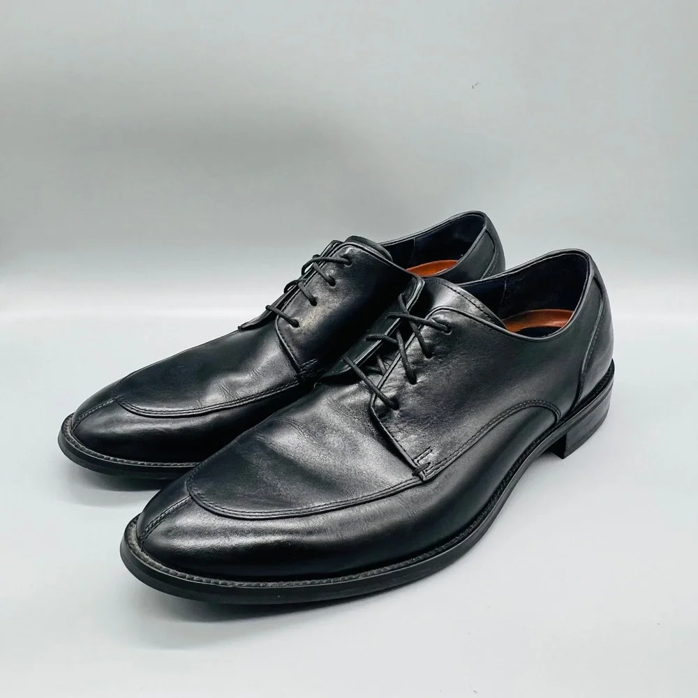 Cole Haan Shoes Mens 10.5 Black Leather Grand OS Split Toe Derby Oxfords Dress
